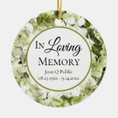 Green Hydrangea Wassercolor Memorial Keepake Keramik Ornament (Vorne)