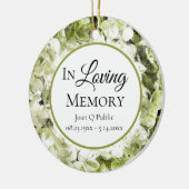 Green Hydrangea Wassercolor Memorial Keepake Keramik Ornament (Links)