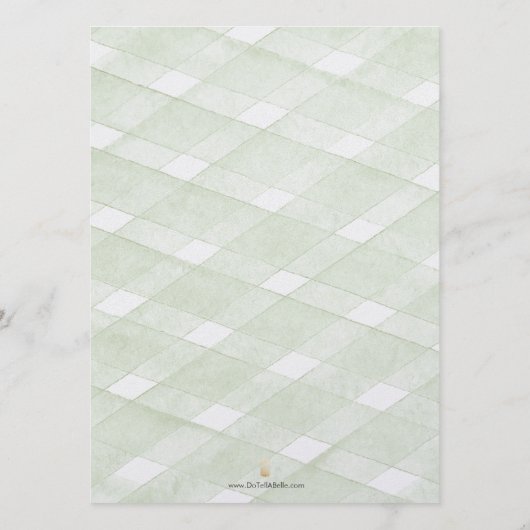 Green Hydrangea Wedding Decor Menus Menükarte (Rückseite)