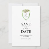 Green Hydrangea Wedding Monogram Save The Dates Save The Date (Vorderseite)