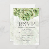 Green Hydrangea Wedding RSVP Card (Vorne/Hinten)