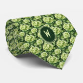 Green Hydrangeas Floral Krawatte (Gerollt)