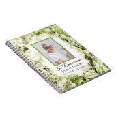 Green Hydrangeas Watercolor Begräbnisgastronomie Notizblock (Rechte Seite)