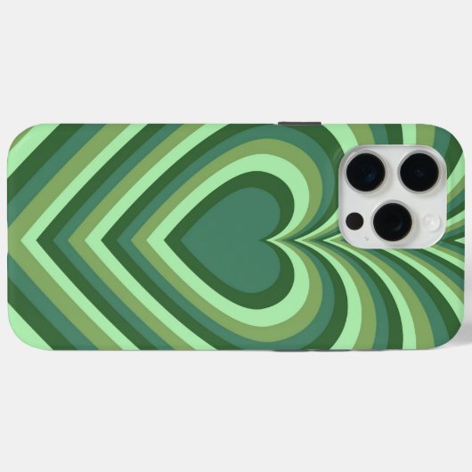 Green Hypnotic Heart Liebe Muster Case-Mate iPhone Hülle (Rückseite (Horizontal))
