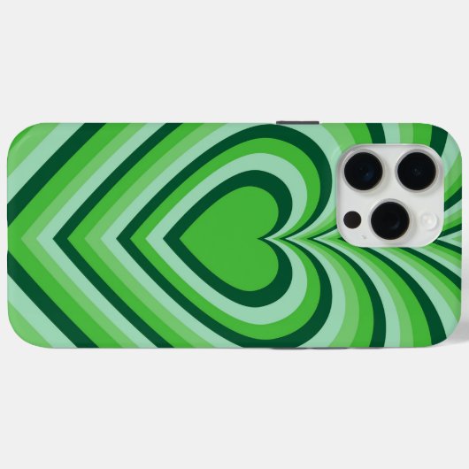 Green Hypnotic Heart Liebe Muster Case-Mate iPhone Hülle (Rückseite (Horizontal))