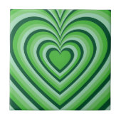 Green Hypnotic Heart Liebe Muster Fliese (Vorderseite)