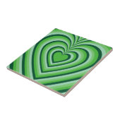 Green Hypnotic Heart Liebe Muster Fliese (Seite)