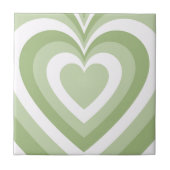 Green Hypnotic Heart Liebe Muster Fliese (Vorderseite)
