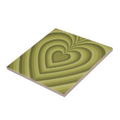 Green Hypnotic Heart Liebe Muster Keramik Tile Fliese (Seite)