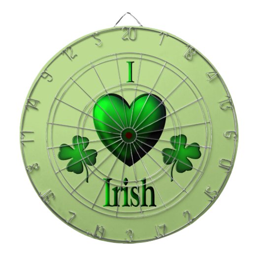 Green I Heart Irish Dartscheibe (vorne)