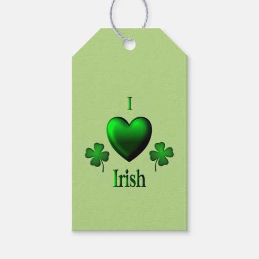 Green I Heart Irish Geschenkanhänger (Vorderseite)
