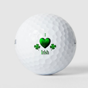 Green I Heart Irish Golfball