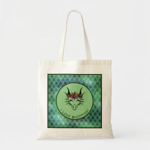 Green I Liebe Shopping Dragon Head & Scales Tragetasche
