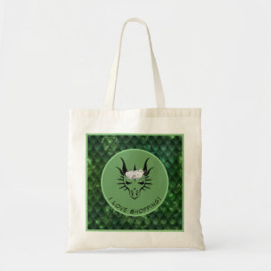 Green I Liebe Shopping Dragon Head & Scales Tragetasche