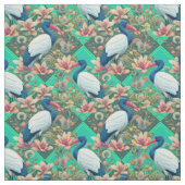 Green Ibis Bloom Stoff (Muster)