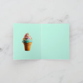 Green Ice Creme Cone Dankeskarte (Innenseite)