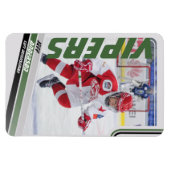 Green Ice Hockey Trading Card Magnet (Horizontal)