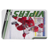 Green Ice Hockey Trading Card Magnet (Horizontal)