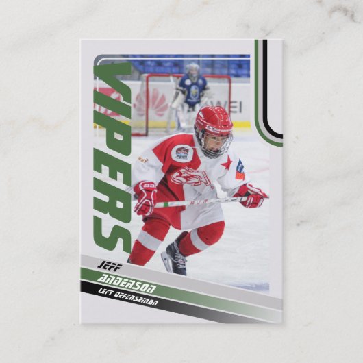 Green Ice Hockey Trading Card Telefonnummerkarte (Vorderseite)