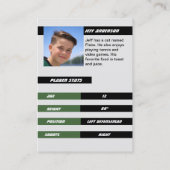 Green Ice Hockey Trading Card Telefonnummerkarte (Rückseite)