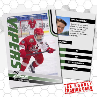 Green Ice Hockey Trading Card Telefonnummerkarte