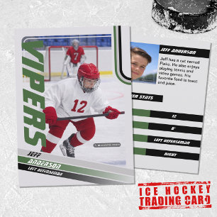 Green Ice Hockey Trading Card Telefonnummerkarte