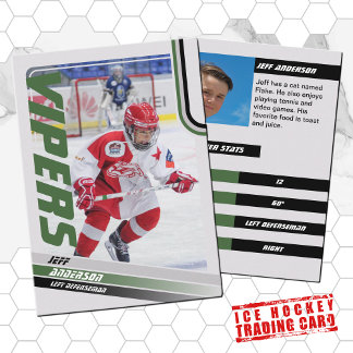 Green Ice Hockey Trading Card Telefonnummerkarte