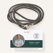 Green ID | Mitarbeiter Foto ID Company Security Ausweis (Vorderseite mit Schlüsselband)