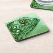 Green Iguana 6 Untersetzer Set, realistisch Zeichn (Linke Seite)