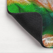Green Iguana Fantasy Art Wildlife Mousemat Mousepad (Ecke)