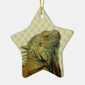 Green Iguana Keramik Ornament (Links)