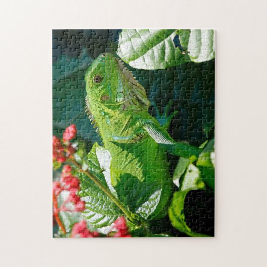 Green Iguana Lizard Puzzle (Vertikal)