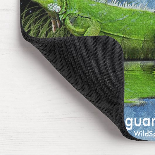 Green Iguana & Moon Wildlife Art Mousemat Mousepad (Ecke)