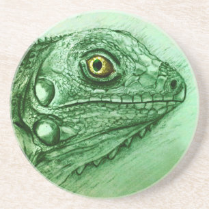Green Iguana SandStone Untersetzer, realistisch Ze Untersetzer