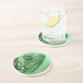Green Iguana SandStone Untersetzer, realistisch Ze Untersetzer (Seite)