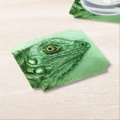 Green Iguana Shaped Untersetzer, realistisch Zeich Untersetzer (angewinkelt)