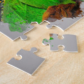 Green Iguana Watercolor Reptile Jigsaw Puzzle (Seite)