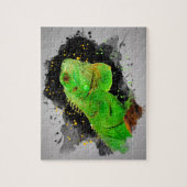 Green Iguana Watercolor Reptile Jigsaw Puzzle (Vertikal)