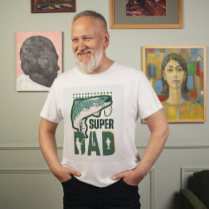 Green Illustriert Super Vater T - Shirt