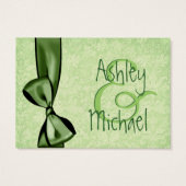 GREEN Imitate Bow and Damask Wedding Danke (Rückseite)
