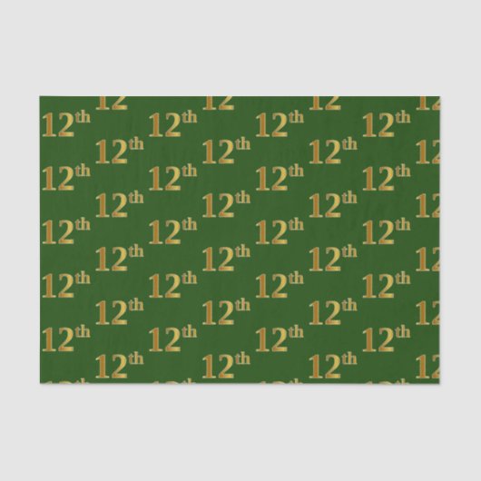Green, Imitate Gold 12. (Zwölfte) Event Tissue Pap Seidenpapier (Vorderseite)