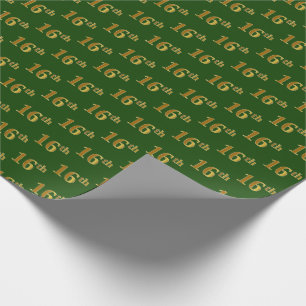 Green, Imitate Gold 16. (sechzehnte) Veranstaltung Geschenkpapier
