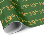 Green, Imitate Gold 19. (neunzehnte) Veranstaltung Geschenkpapier (Rolleneckpunkt)