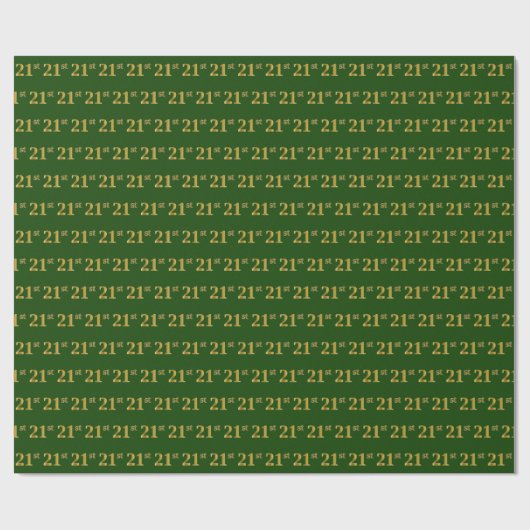 Green, Imitate Gold 21. (21.) Veranstaltung Geschenkpapier (Flach)