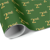 Green, Imitate Gold 2. (2.) Event Wrapping Paper Geschenkpapier (Rolleneckpunkt)
