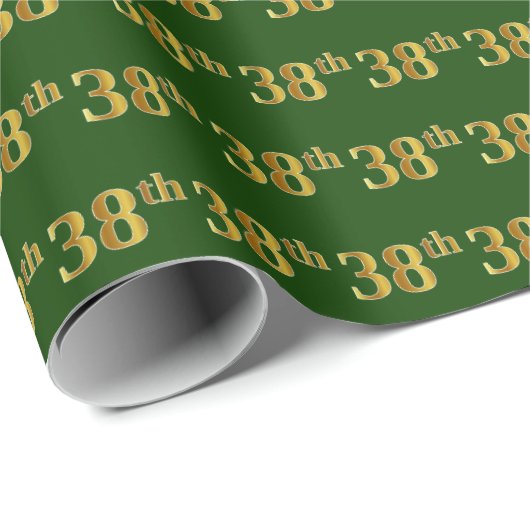 Green, Imitate Gold 38. (Achtunddreißig) Veranstal Geschenkpapier (Rolleneckpunkt)