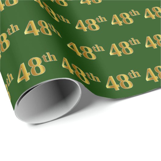 Green, Imitate Gold 48. (Achtundvierzigste) Verans Geschenkpapier (Rolleneckpunkt)