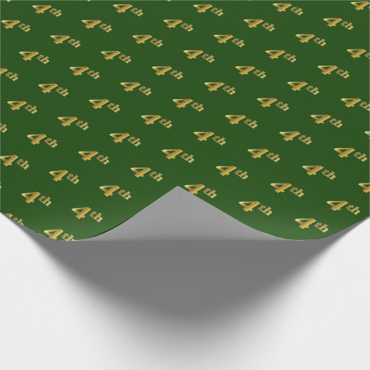 Green, Imitate Gold 4. (4.) Event Wrapping Paper Geschenkpapier (Ecke)