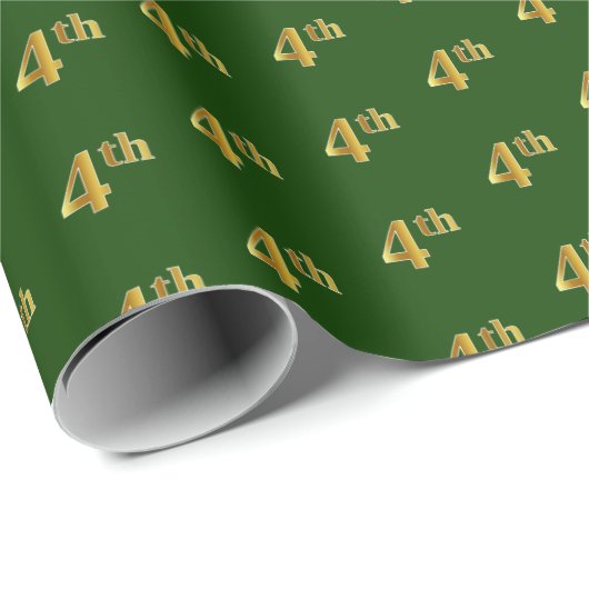 Green, Imitate Gold 4. (4.) Event Wrapping Paper Geschenkpapier (Rolleneckpunkt)