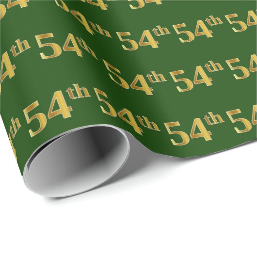 Green, Imitate Gold 54. (Vierundfünfzigste) Verans Geschenkpapier (Rolleneckpunkt)